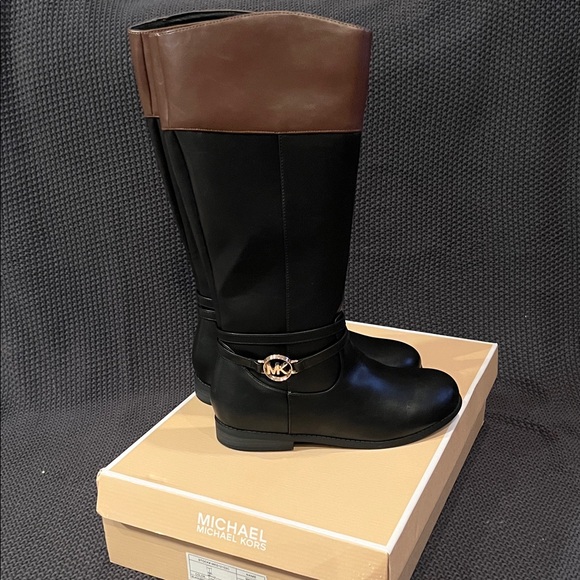 Michael Kors Black and Brown Tall Boots - Picture 1 of 9